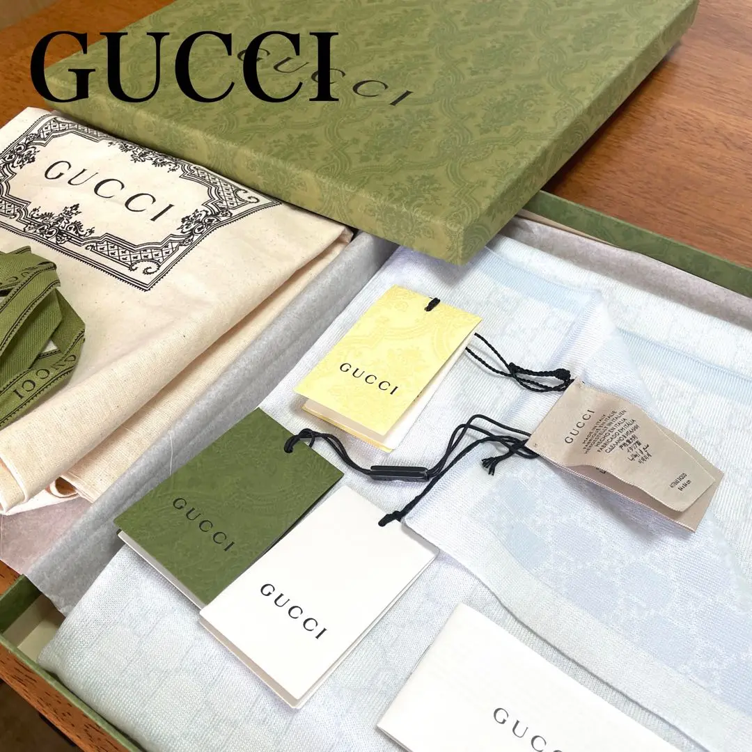 新品未使用⭐︎GUCCI ベビー コットン ブランケット おくるみ GUCCI☆KIDS 出産祝いにも♪ レトロ♪ コットン ブランケット