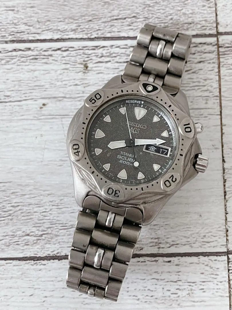 ★ SEIKO セイコー AGS TITANIUM SCUBA 200m 腕時計 Men's Seiko AGS Scuba Divers 200M 5M23-6B60 Titanium St