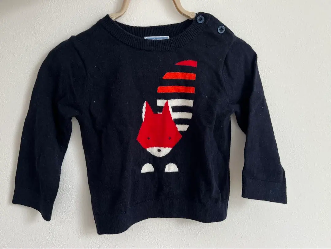 Jacadi 紅色小狐狸針織毛衣 18M 的縮圖