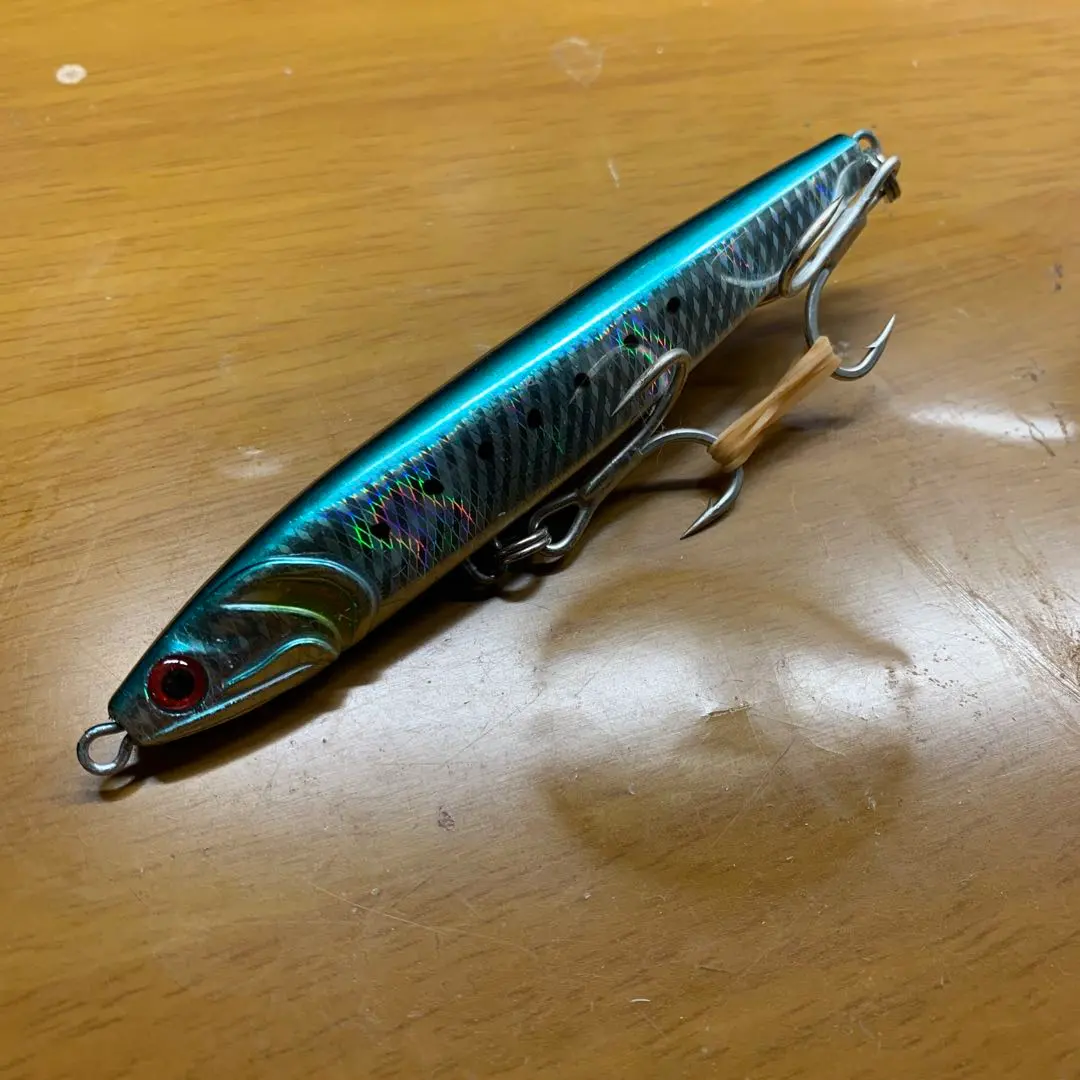 Thumbnail of Minnow plug, blue and silver