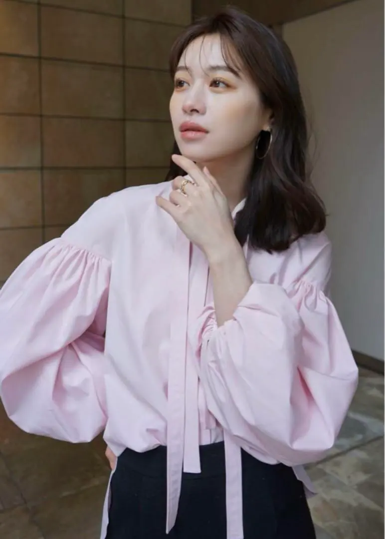LAUBEBLANC Double tie Blouse ピンク ブラウス 03_17_1581b93d-a0aa-4be1-b47e-