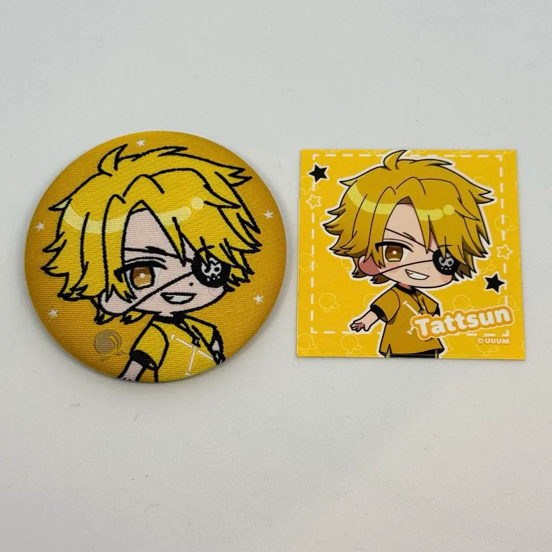 Thumbnail of Colorful Peach Tatsun Embroidered Can Badge & Sticker