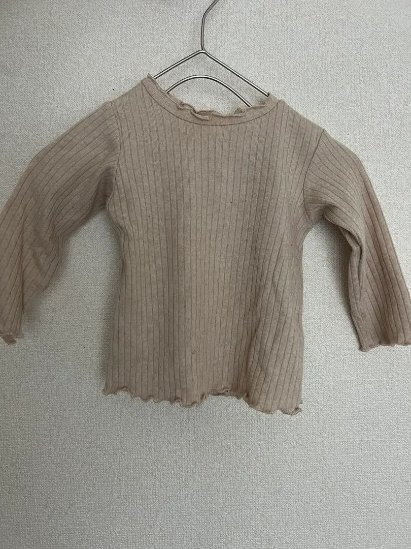 Thumbnail of ZARA Beige Ribbed Long Sleeve Knit Top 74cm