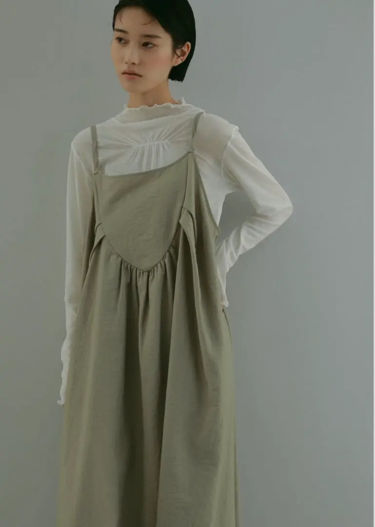 僅水洗，未著用 CASA FLINE 亞麻吊帶裙 的縮圖