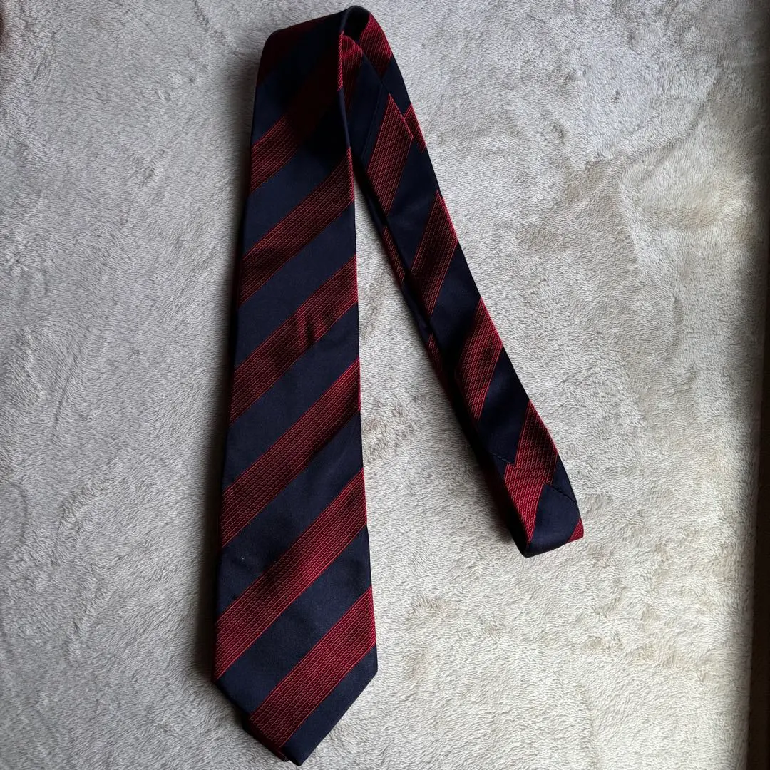 Thumbnail of LANVIN Navy Red Striped Tie