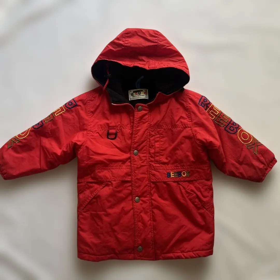 Thumbnail of Kids' BEEBOX Red Hooded Nylon Jumper 110 Autumn/Winter