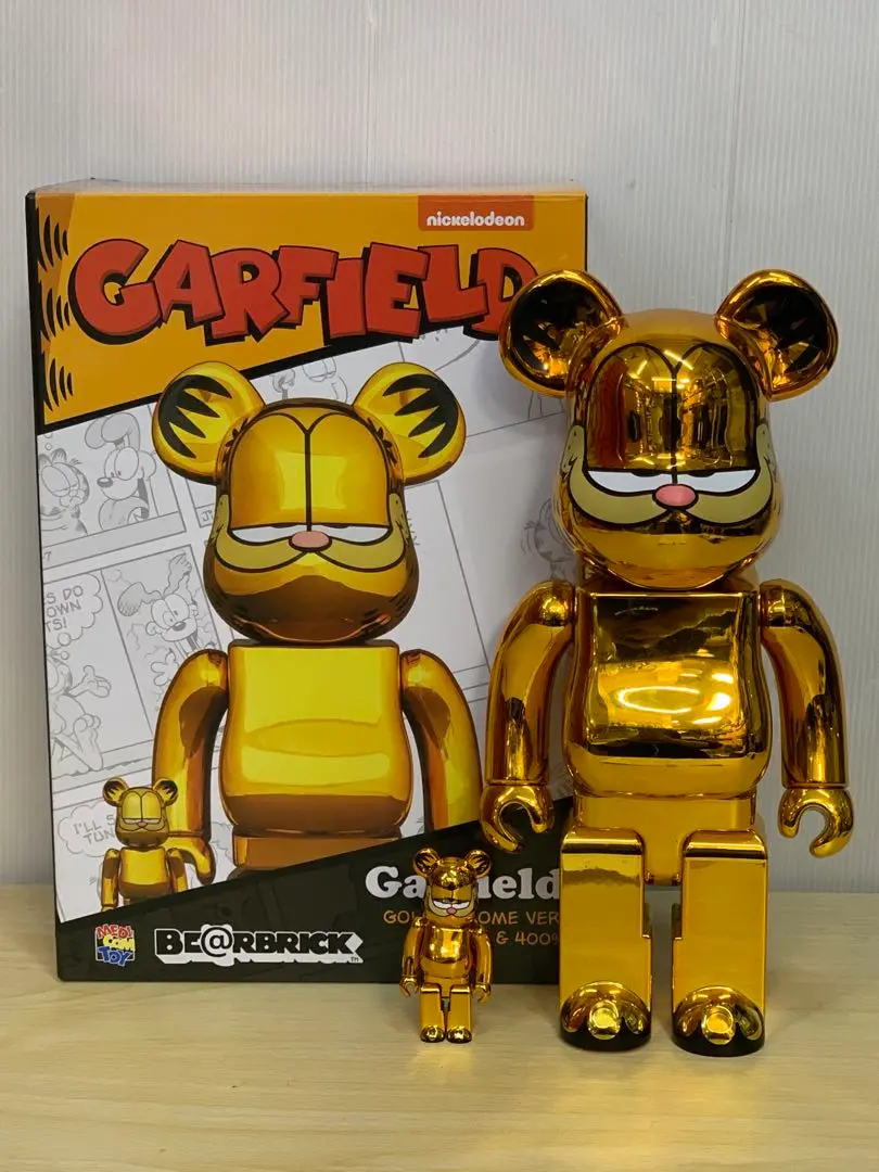 その他 MEDICOM TOY - MEDICOM TOY BE@RBRICK GARFIELD GOLD MEDICOM TOY BE@RBRICK GARFIELD GOLD CHROME Ver. 100% & 400