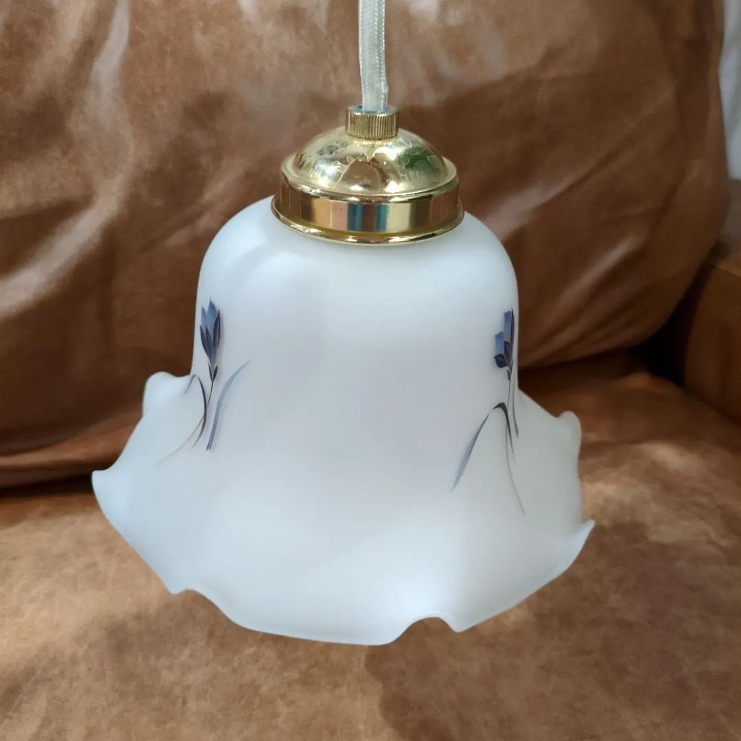 Thumbnail of Frosted Glass Pendant Light with Floral Pattern