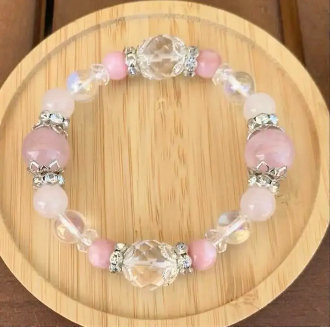 Thumbnail of Power Stone Bracelet ✨ Rose Quartz ✰ Pink Opal 15cm For improved love luck