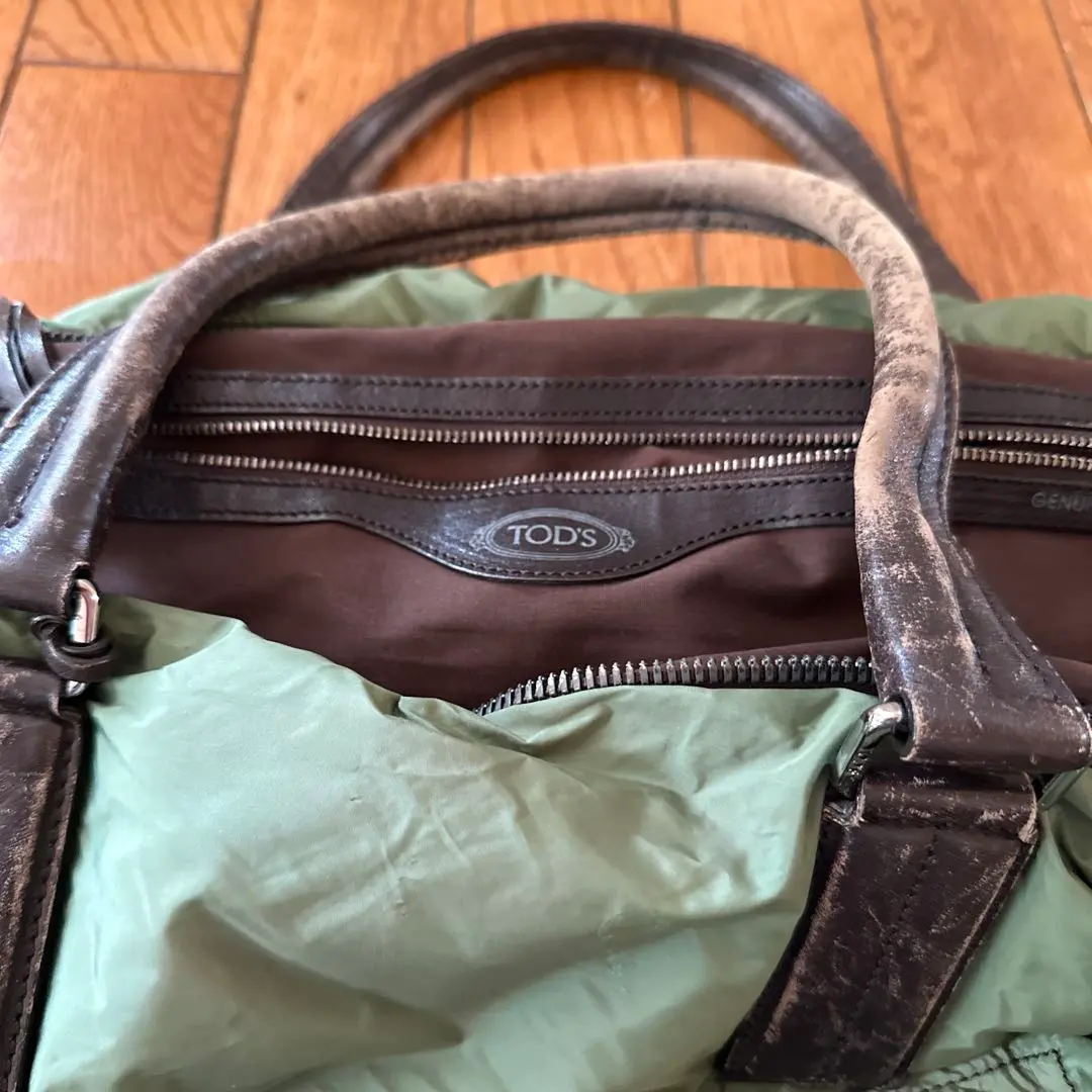 美品】トッズ TODS ボストンバッグ 大型 キャンバス パイソン