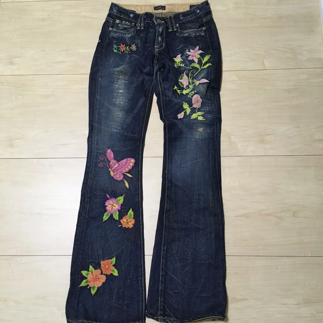 Thumbnail of Made in America denim pants with embroidery