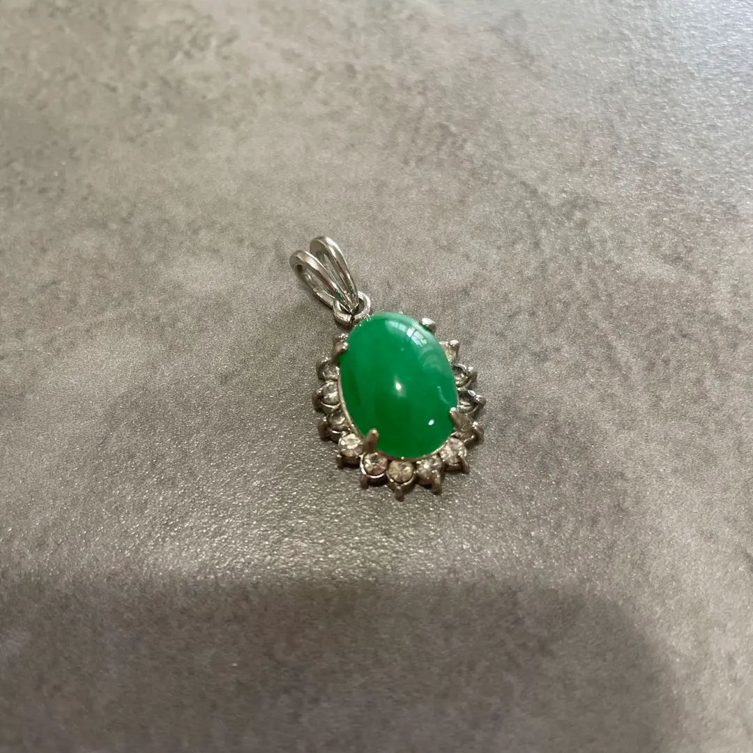 Thumbnail of Pendant Top Jewelry Green Stone Pendant Silver
