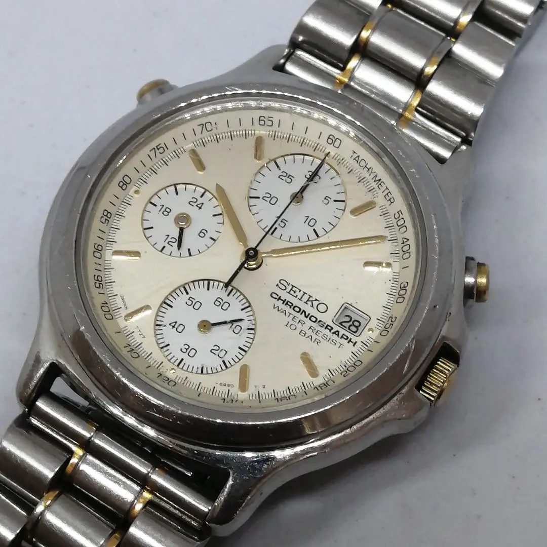 美品　可動品　SEIKO クロノグラフ　デイト　7t27-6a50 クオーツ 楽天市場】セイコー SEIKO クロノグラフ メンズ 腕時計 7T27