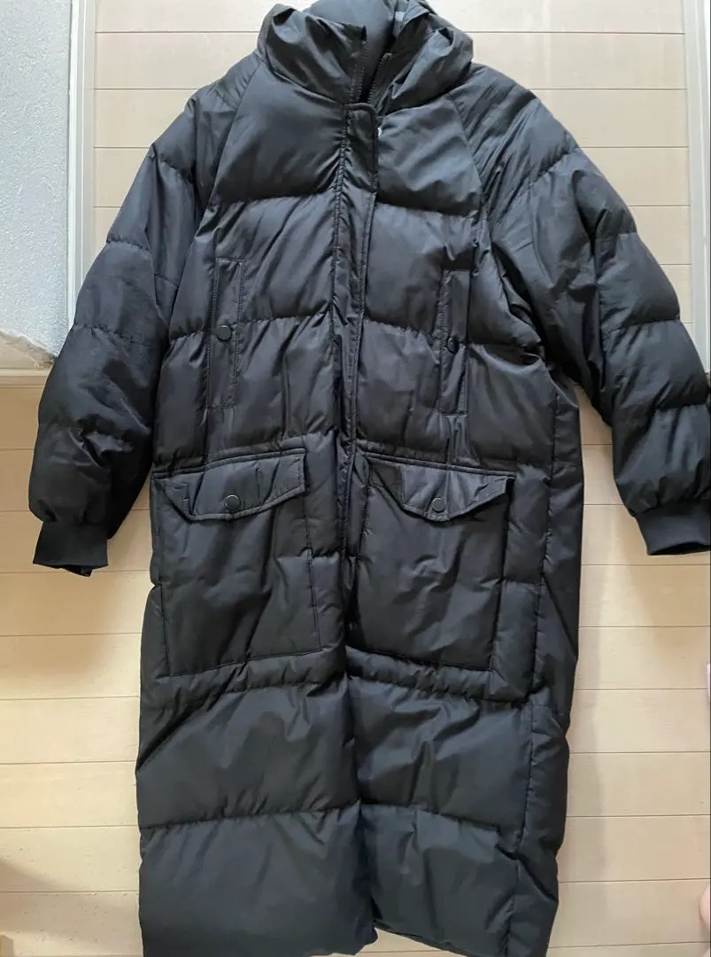 Thumbnail of Black long down jacket