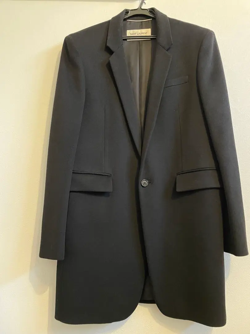 サンローランパリレザーラペルロングジャケット44 2013AW