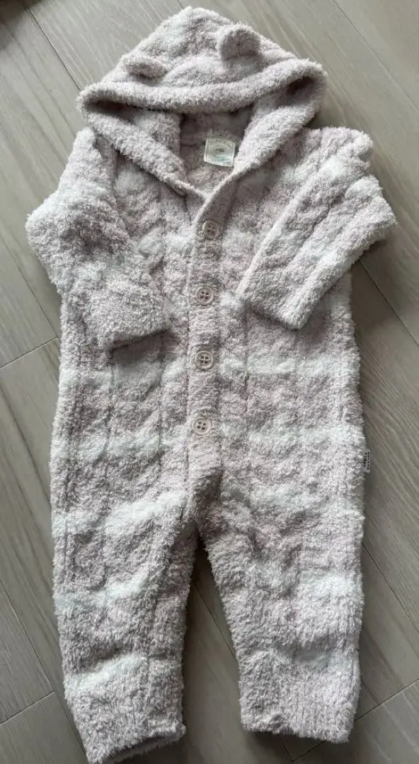 Thumbnail of pique Hooded Rompers, Size 70-80