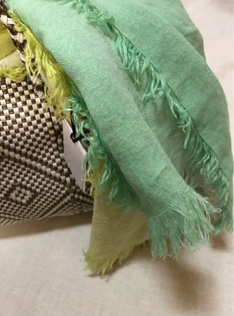未使用品　アソースメレ　ストライプ リネンストール セール】ストライプリネンストール（ストール/ショール）｜Three