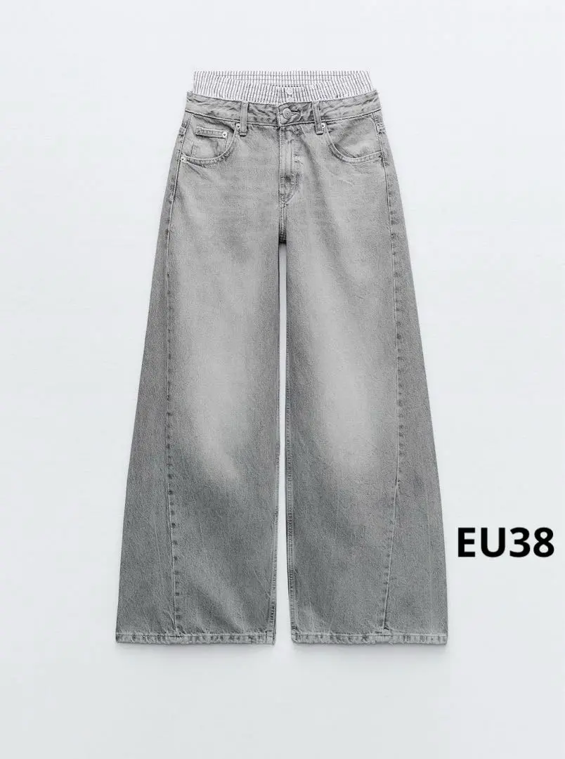 TRF SUPER WIDE-LEG LOW-RISE デニムパン 36 9号 ZARA TRF SUPER WIDE LEG LOW RISE デニムパンツ - メルカリ