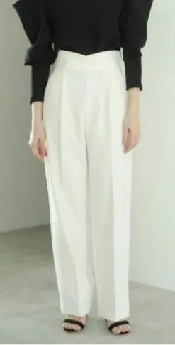 maison de Dolce. オーバーラップストレートパンツ S グレー