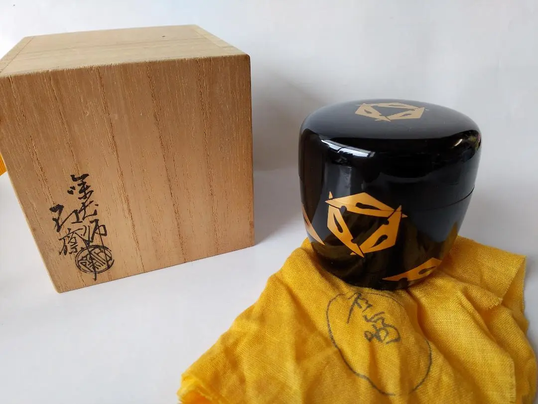 茶道具　山中塗　塗師　辻石斎造　一葉蒔絵　内銀留　大棗　共布共箱　D　R6869 Yahoo!オークション - 辻石斎（造）秋草蒔絵棗 銀粒入 共箱 共布