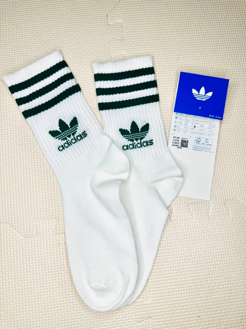 Thumbnail of adidas Stripe Socks White/Green 22-24cm