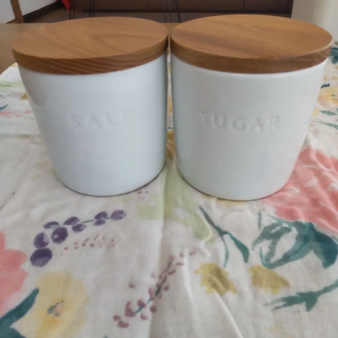 Thumbnail of Ceramic canisters: SALT SUGAR