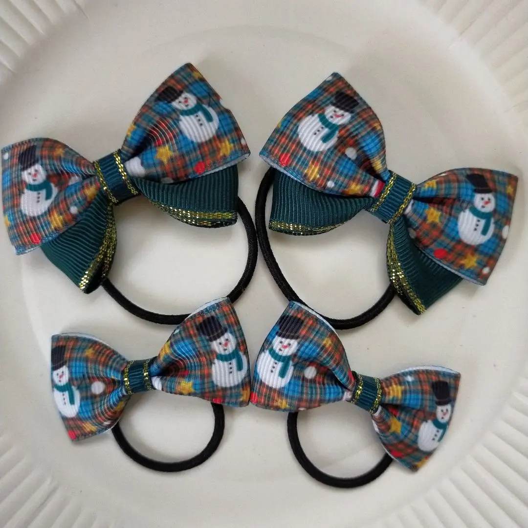 Thumbnail of Set of 4 snowman pattern kids' hair ties