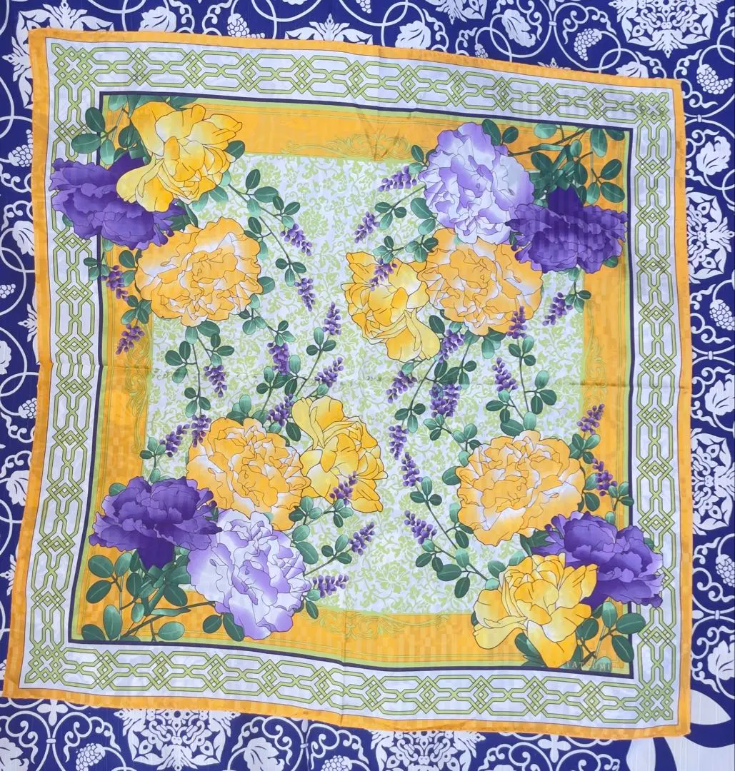 Thumbnail of A3 New, Unused, Stored Item. Tatsumura Textile Handkerchief, 58x58cm. Silk 50%, Cotton 50%. No box or seal.