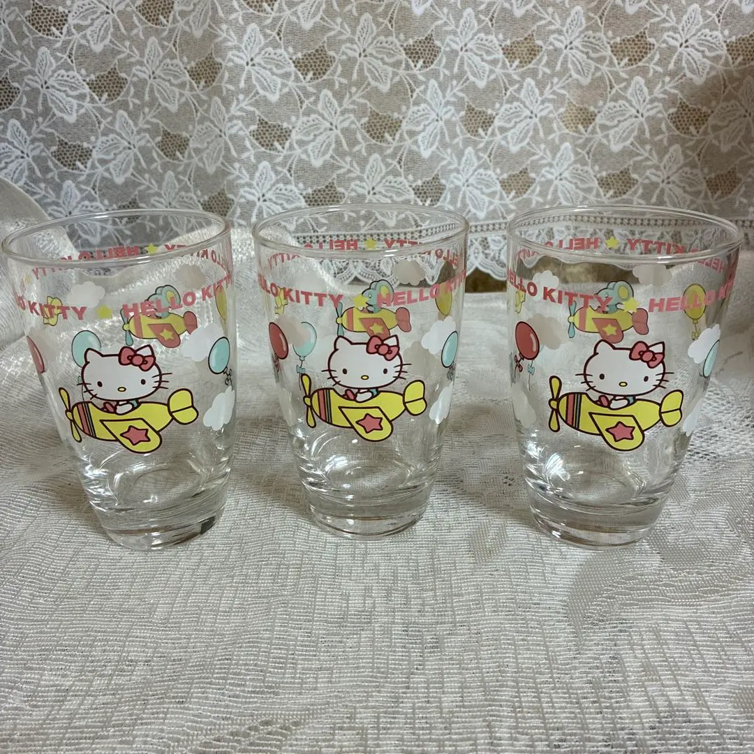Hello Kitty 玻璃杯 3個裝 的縮圖