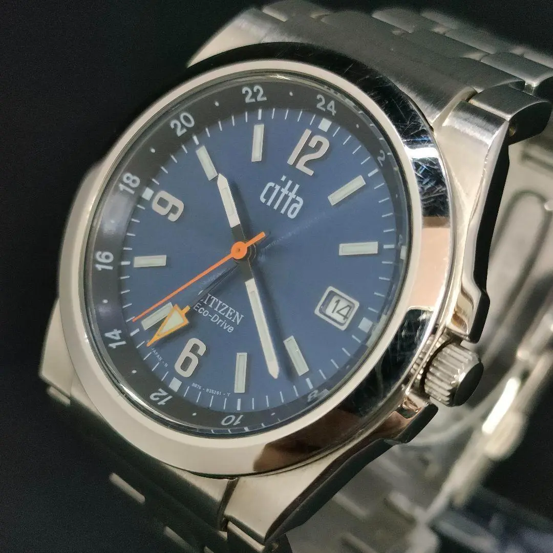 極美品　稼働品　CITIZEN　シチズン　チッタ　ブルー　シルバー　ソーラー時計 Amazon.co.jp: [Citizen] 腕時計 クロスシー チタニウム技術50