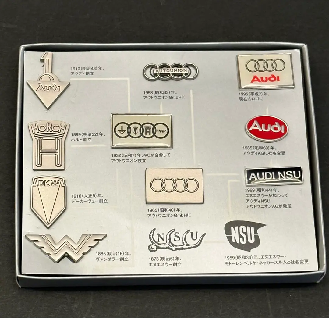 アウディ AUDI 創立100周年記念ピンズセット 未使用 超貴重）Audi創立100周年記念オリジナルピンズコレクション
