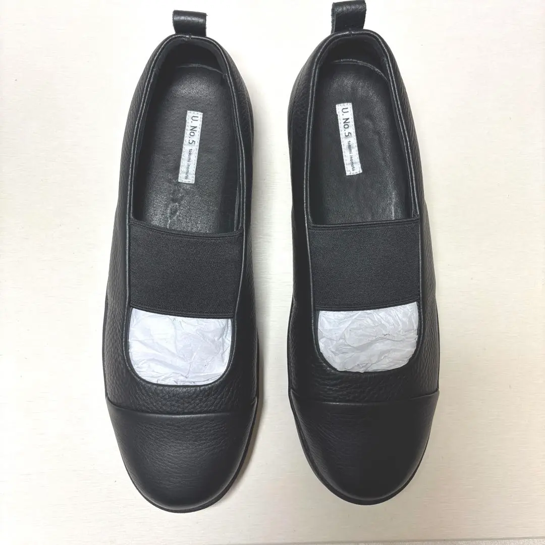 【新品】U.No5 ユーエヌファイブ レザー スリッポン スニーカー 黒 U.No.5 / ユーエヌファイブ No5-SN-01 SNEAKER UNIT01 22.5~28.0