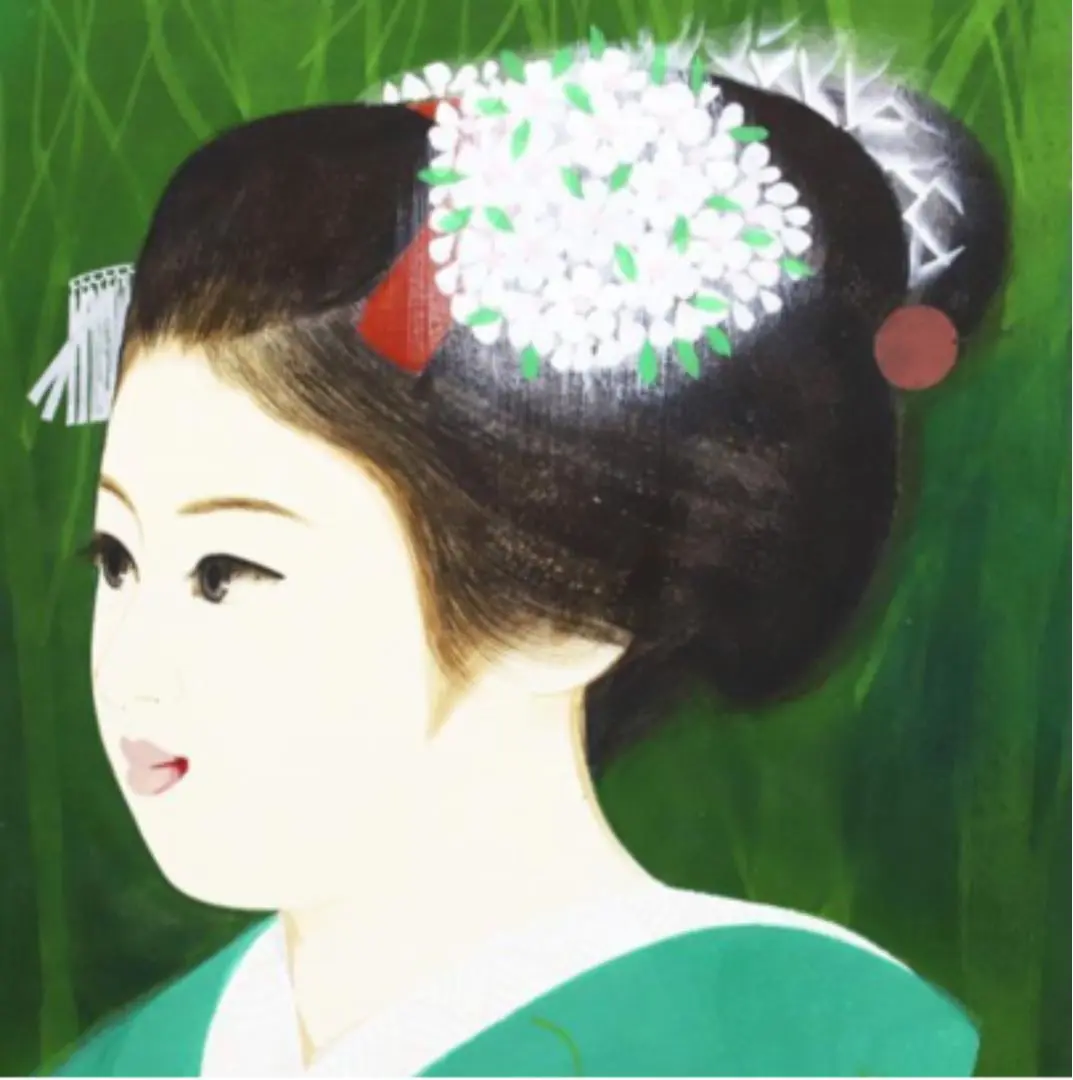 ハイビスカス  院展 清水達三先生  真作です  日本画 ハイビスカス 院展 清水達三先生 真作です 日本画