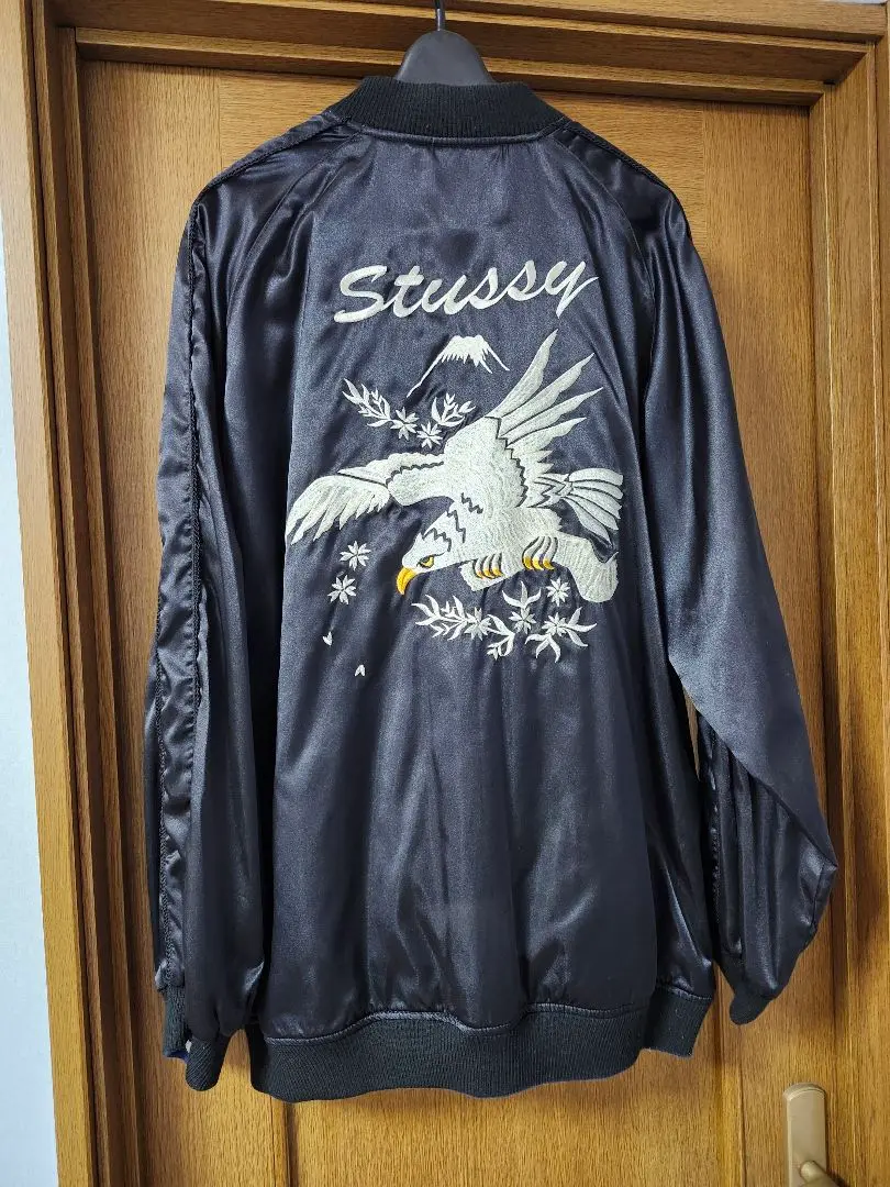 Stussy スカジャン XL 黒/ベージュ 2025年最新】STUSSY メンズ スカジャンの人気アイテム - メルカリ