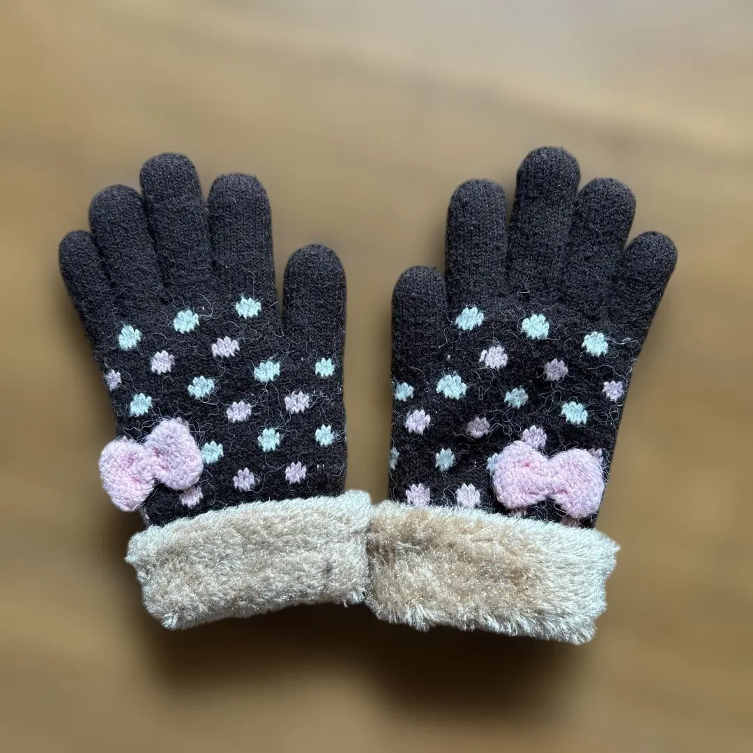 Thumbnail of Kids' Polka Dot Gloves with Ribbon