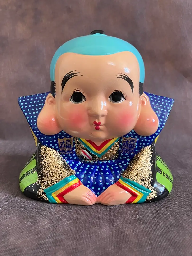昭和レトロ 福助人形 骨董品 貯金箱 置物 - メルカリ