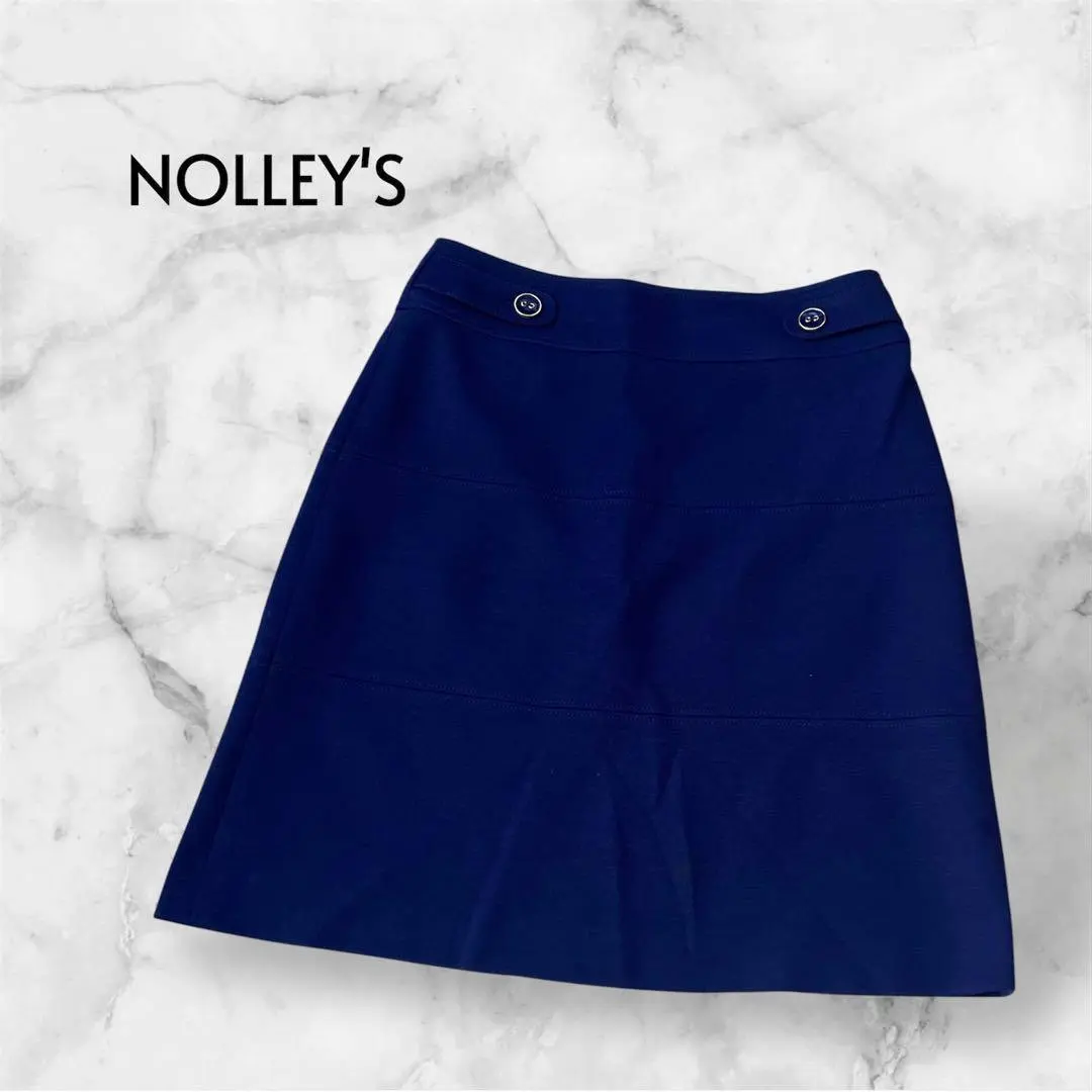 NOLLEY'S 諾莉斯 膝下裙 羊毛混 秋冬 藍色 40 L 的縮圖
