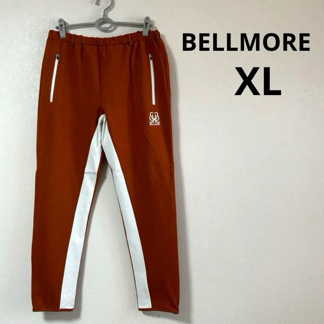 BELLMORE ベルモア　チェックパンツ　ゴルフ　ロゴ　ストレッチ L BELLMORE ベルモア チェックパンツ ゴルフ ロゴ ストレッチ L