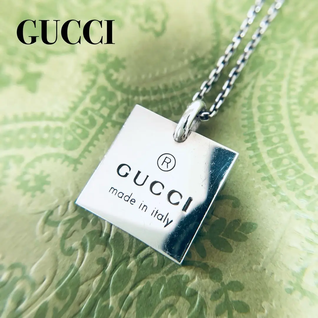 GUCCI スクエア プレート ネックレス 2025年最新】グッチ GUCCI ネックレス メンズ・レディース