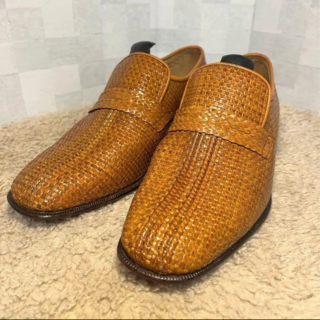 美品⭐️Chevalier⭐️淺棕色 編織皮革 便鞋 24.5cm 的縮圖
