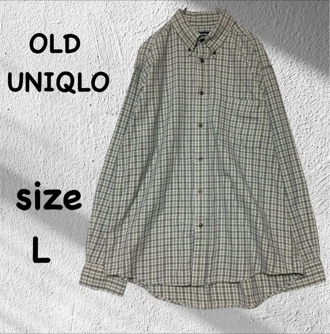 Thumbnail of Old UNIQLO (L) Check Pattern Long Sleeve Shirt Navy Tag Blue系 Archive