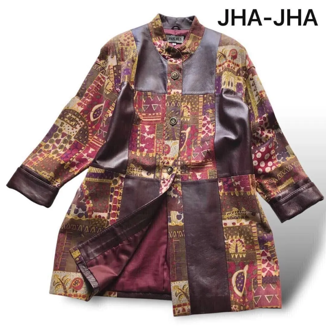 希少✨JHA-JHA 本革レザージャケットロングコート　クロコ型押し 楽天市場】レザーコート メンズ 革コート 膝下丈 レザーPコート