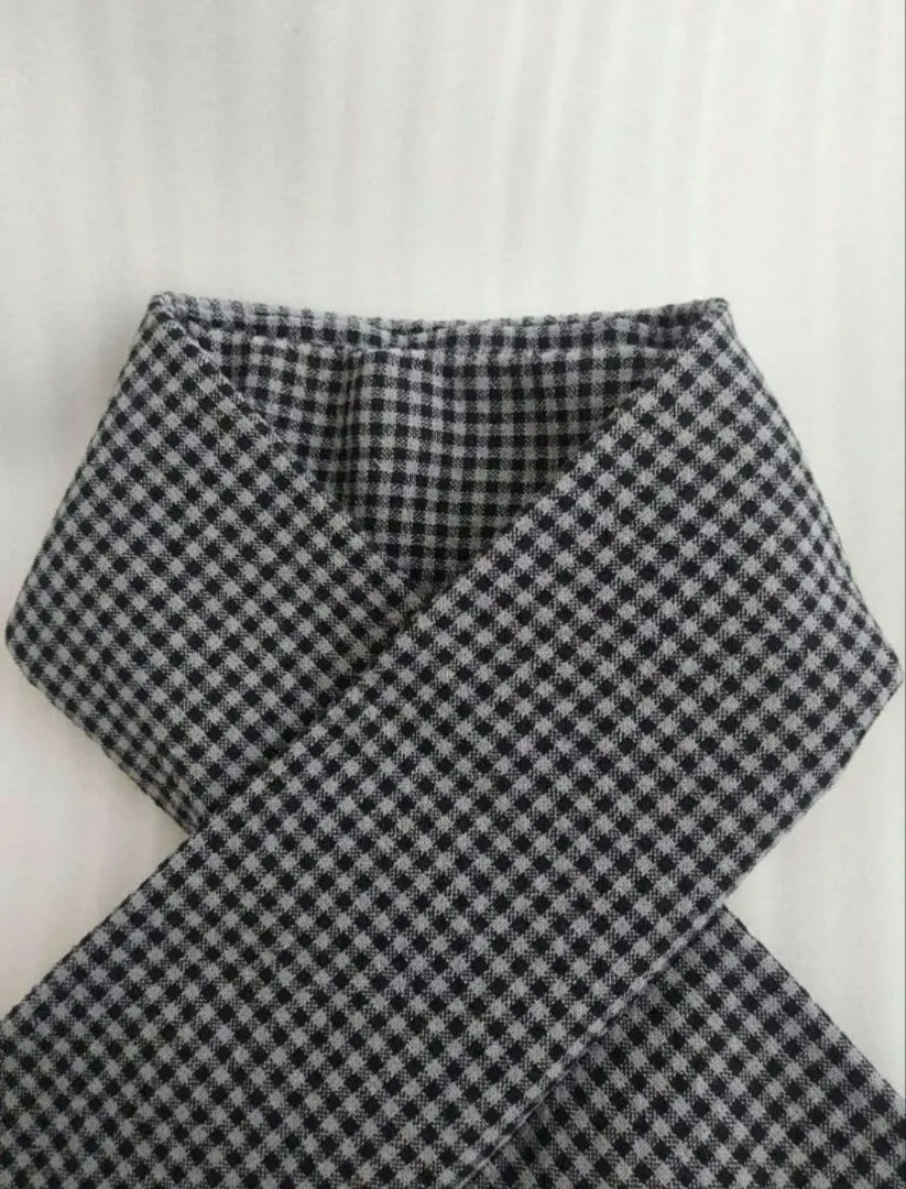 Thumbnail of Gingham check han-eri (collar) - gray