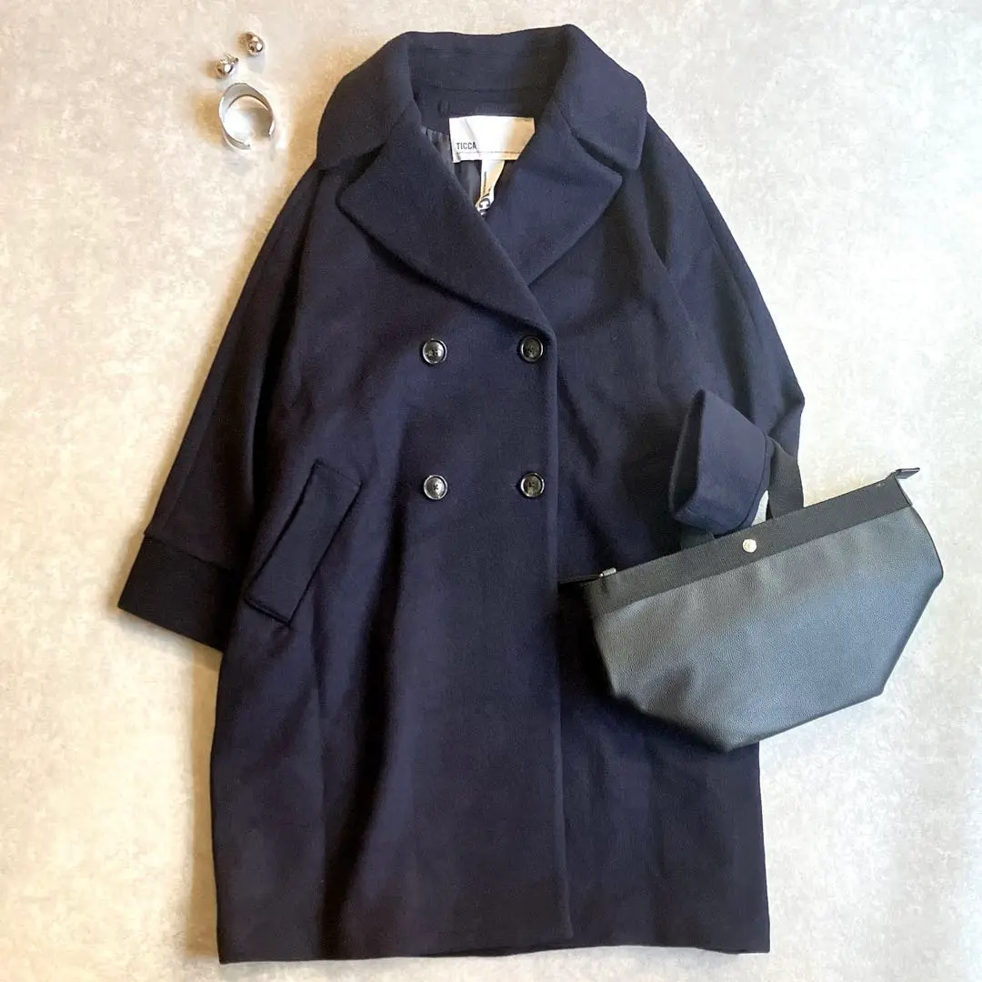 新品未使用 ティッカ 23AW テントコート モヘヤ混 ダブルブレスト ネイビー 2025年最新】ticca テントコートの人気アイテム - メルカリ