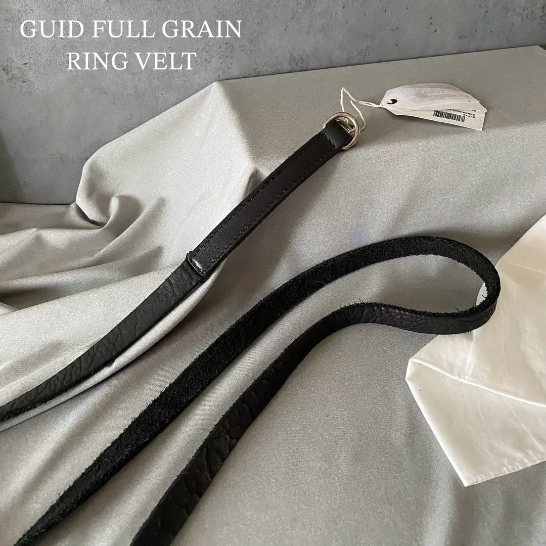 GUIDI belt double loops bison full grain / Black