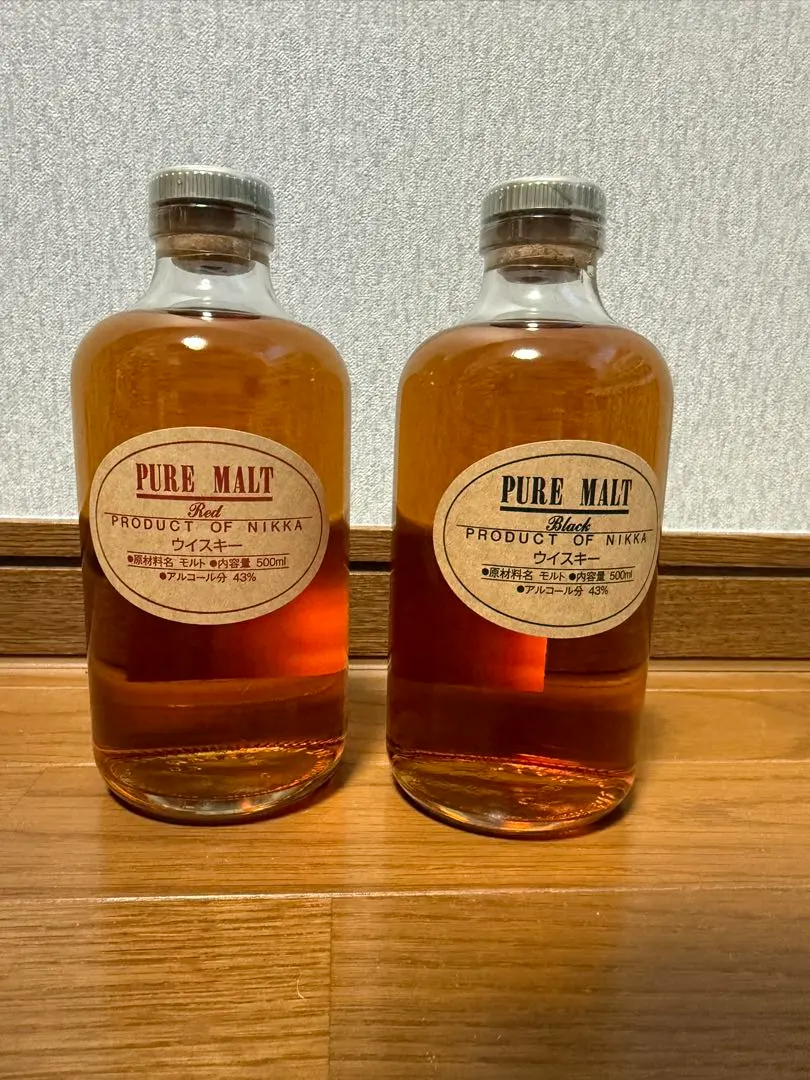 【千葉県内限定】 古酒 2本セット NIKKA PURE MALT BLACK & RED ニッカ ピュアモルト ミニボトル 特級 43% 木箱 替栓 未開栓 T2176sU-S 2025年最新ニッカ ピュアモルト ブラックの人気アイテム - メルカリ