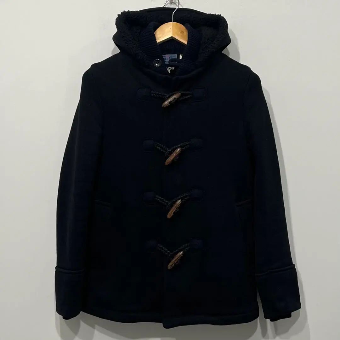 美品 BLUE BLUE ブルーブルーポップコーンロングダッフルコート 2日本製 burlone ブルローネ ダッフルロングコート 水色 ダッフルコート