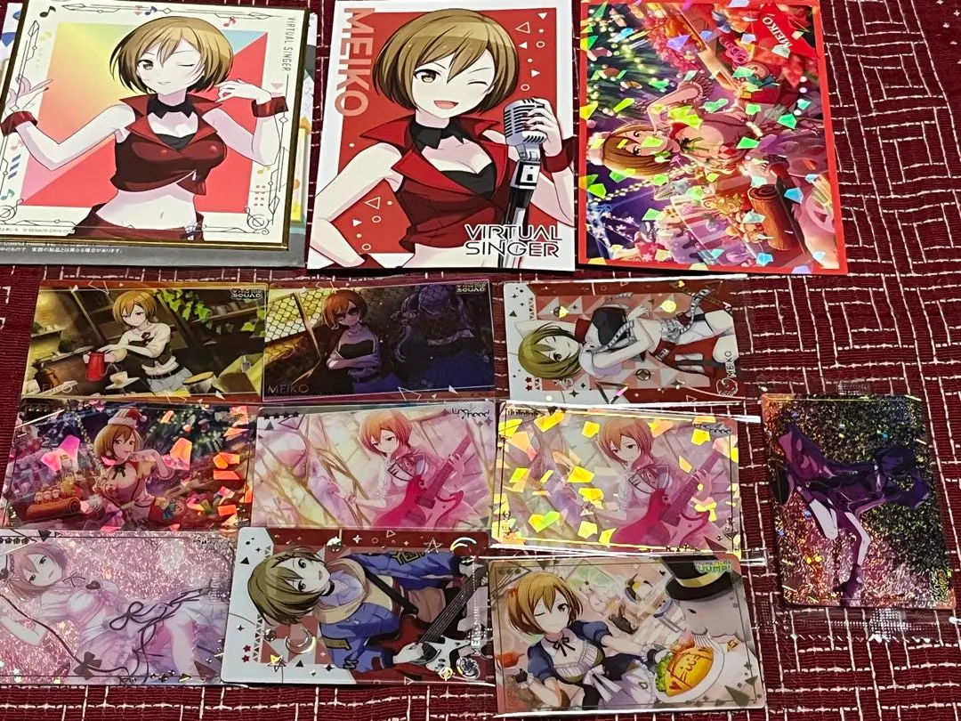Thumbnail of Project Sekai MEIKO wafer card, shikishi, Animate bonus postcard