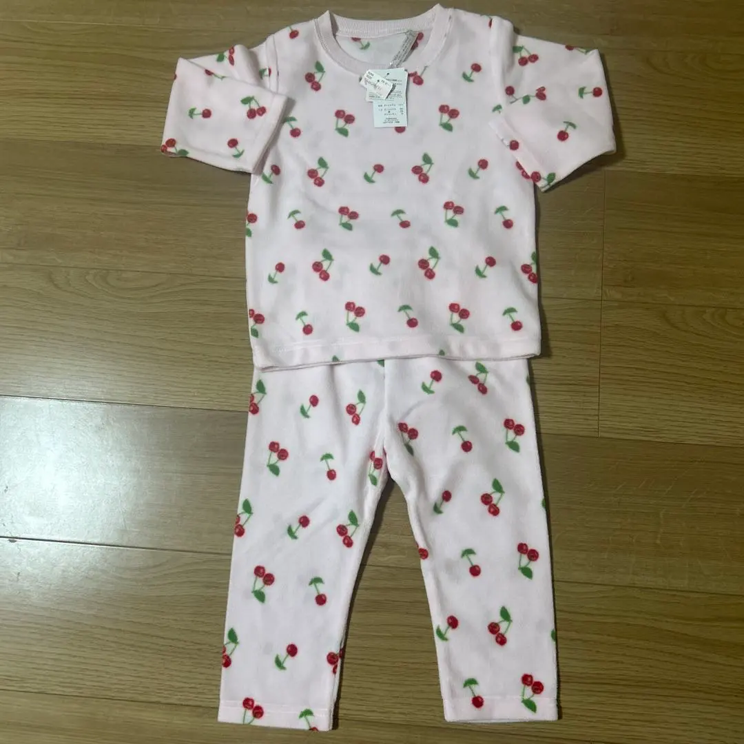 Thumbnail of Unused Fleece Cherry Pattern Pajamas 100cm