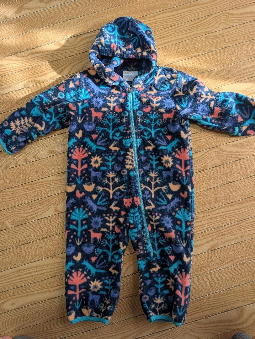 哥倫比亞☆抓絨連身衣 帶帽 的縮圖